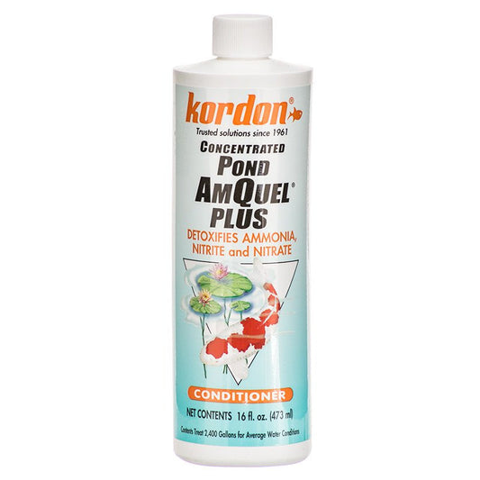 Kordon Pond AmQuel Plus Detoxifies Ammonia Nitrite and Nitrate Concentrated Water Conditioner Aquariums For Beginners