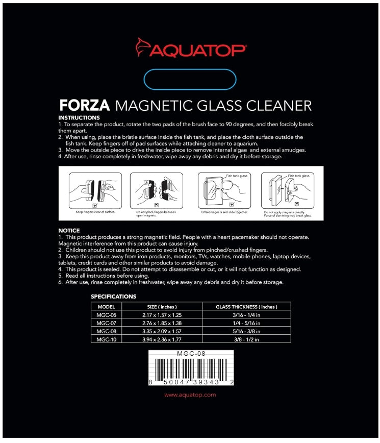 Aquatop Forza Floating Magnetic Glass Cleaner