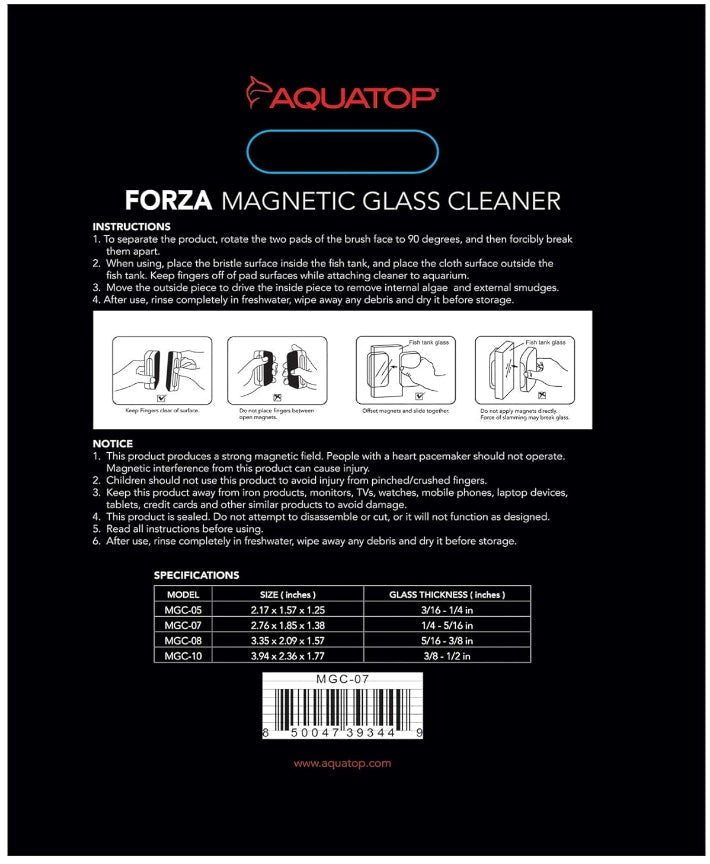 Aquatop Forza Floating Magnetic Glass Cleaner