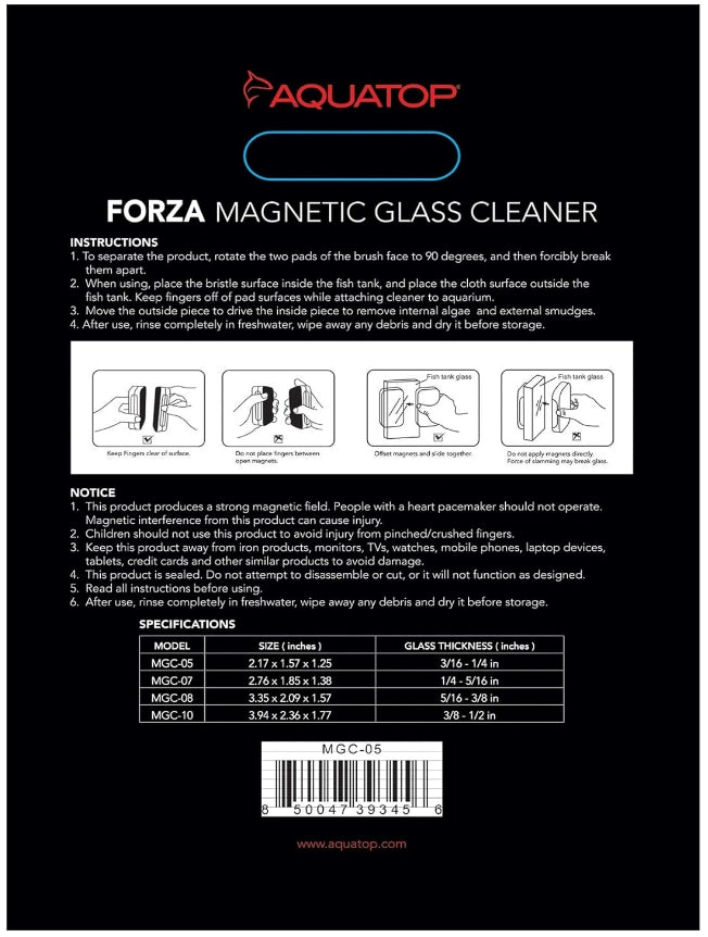 Aquatop Forza Floating Magnetic Glass Cleaner