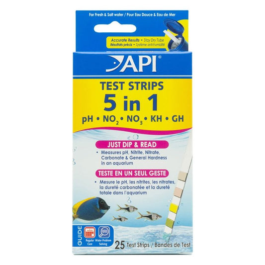 API 5 in 1 Aquarium Test Strips for Freshwater and Saltwater Aquariums Aquariums For Beginners