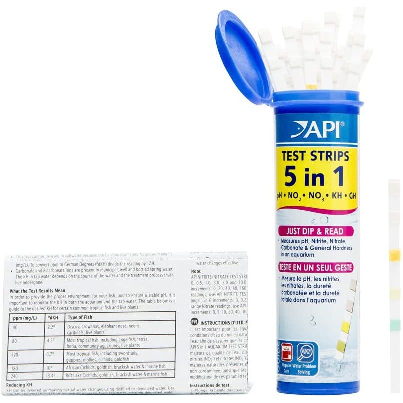 API 5 in 1 Aquarium Test Strips for Freshwater and Saltwater Aquariums Aquariums For Beginners