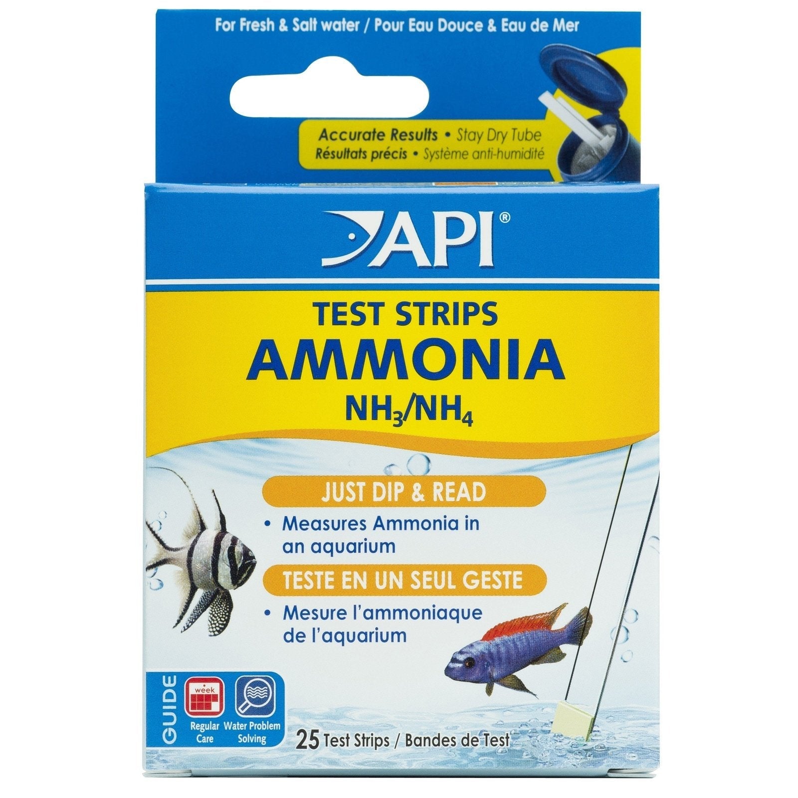 API Ammonia Test Strips NH3 / NH4 for Freshwater and Saltwater Aquariums Aquariums For Beginners