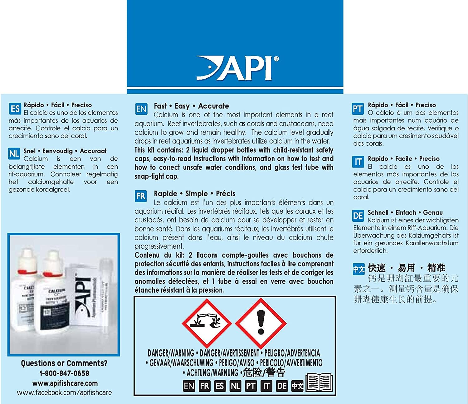 API Calcium Ca2+ Test Kit for Healthy Coral Growth Aquariums For Beginners