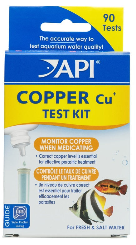 API Copper Cu+ Test Kit Monitor Copper when Medicating in Freshwater and Saltwater Aquariums Aquariums For Beginners