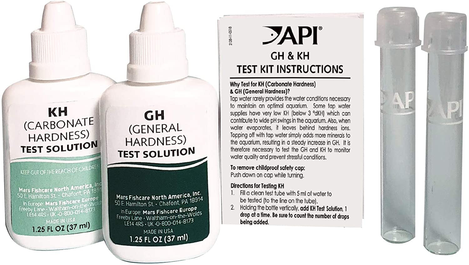 API GH and KH General and Carbonate Hardness Test Kit for Freshwater Aquariums Aquariums For Beginners