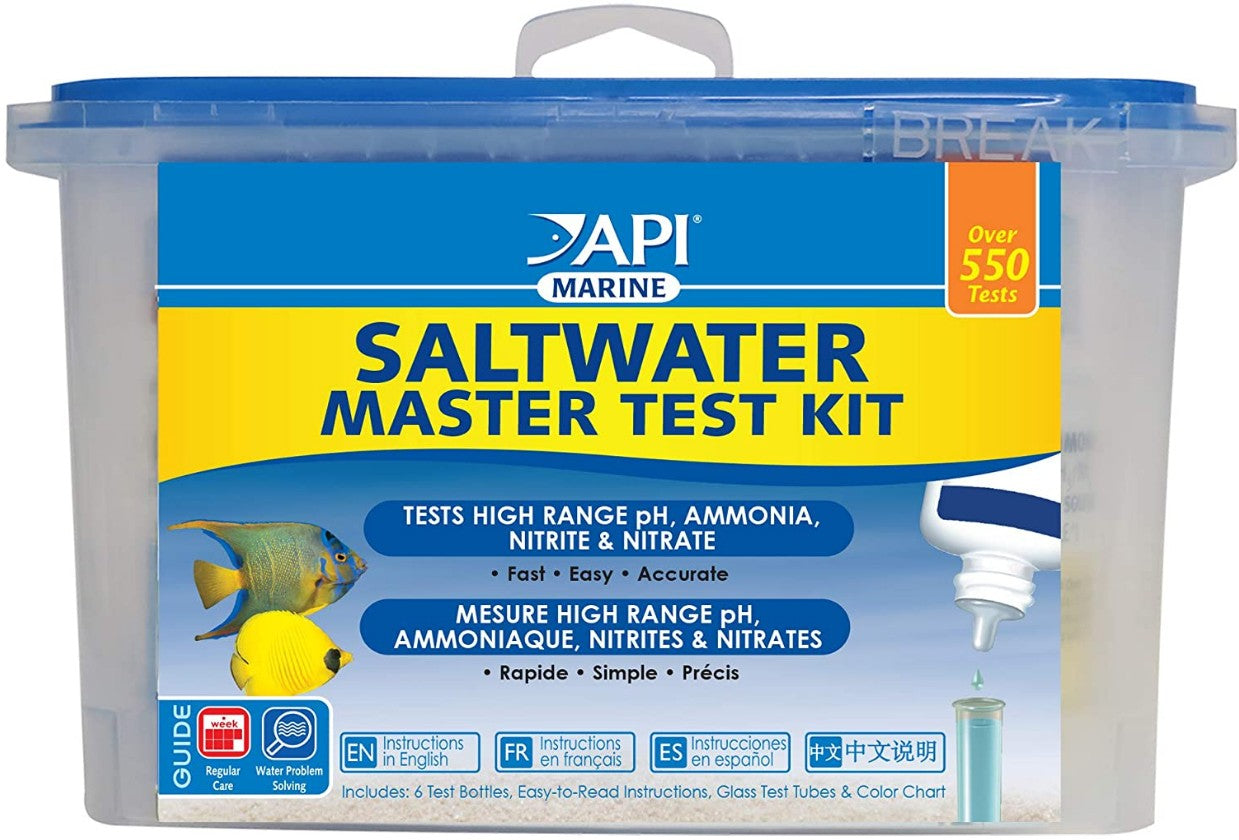 API Marine Saltwater Master Test Kit Tests High Range pH, Ammonia, Nitrite and Nitrate Aquariums For Beginners