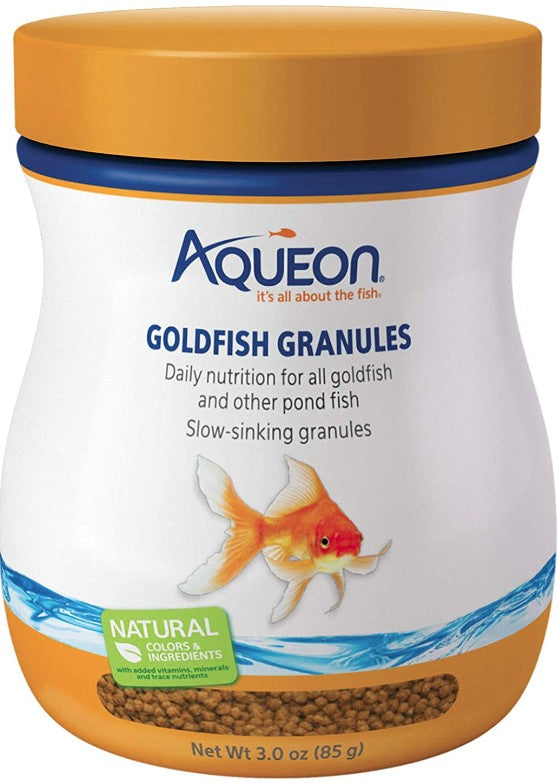 Aqueon Goldfish Granules Slow Sinking Fish Food Daily Nutrition for All Goldfish and Other Pond Fish Aquariums For Beginners