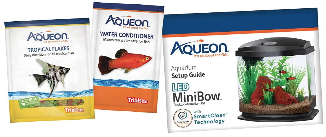 Aqueon LED MiniBow 1 SmartClean Aquarium Kit Blue Aquariums For Beginners