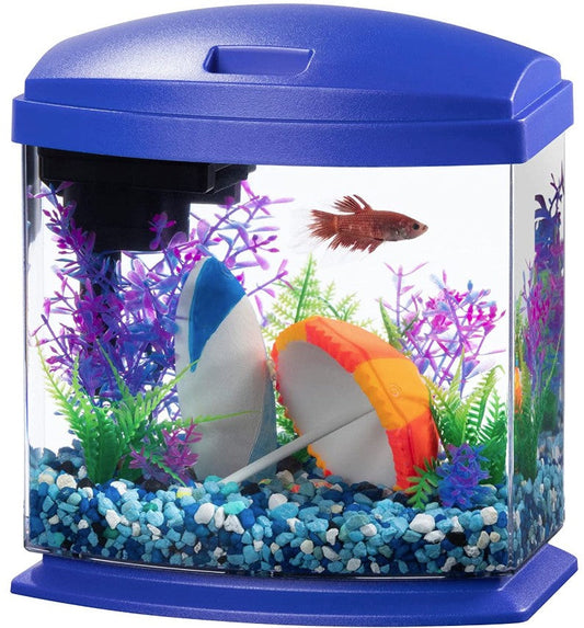 Aqueon LED MiniBow 1 SmartClean Aquarium Kit Blue Aquariums For Beginners