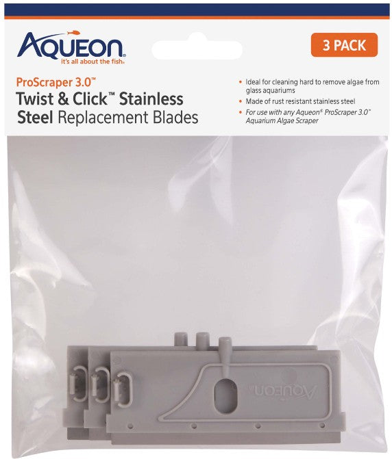 Aqueon ProScraper 3.0 Twist and Click Stainless Steel Replacement Blades Aquariums For Beginners