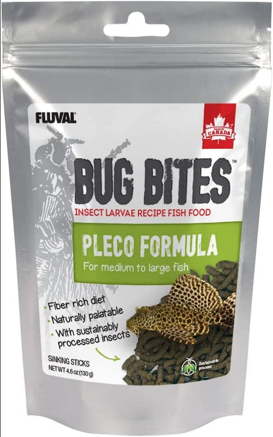 Fluval Bug Bites Pleco Formula Sticks for Medium-Large Fish Aquariums For Beginners