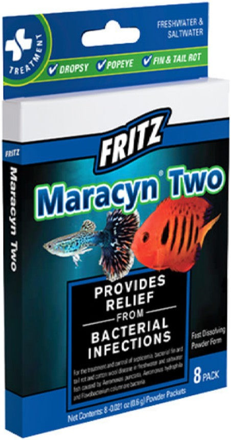 Fritz Aquatics Maracyn Two Bacterial Treatment Powder for Freshwater and Saltwater Aquariums Aquariums For Beginners