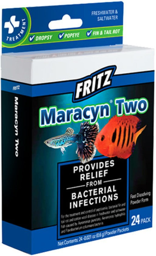Fritz Aquatics Maracyn Two Bacterial Treatment Powder for Freshwater and Saltwater Aquariums Aquariums For Beginners