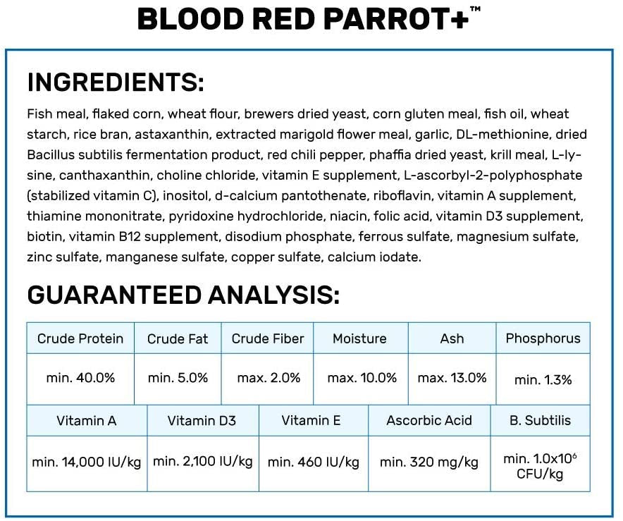 Hikari Blood Red Parrot+ Mini Pellet Food Aquariums For Beginners