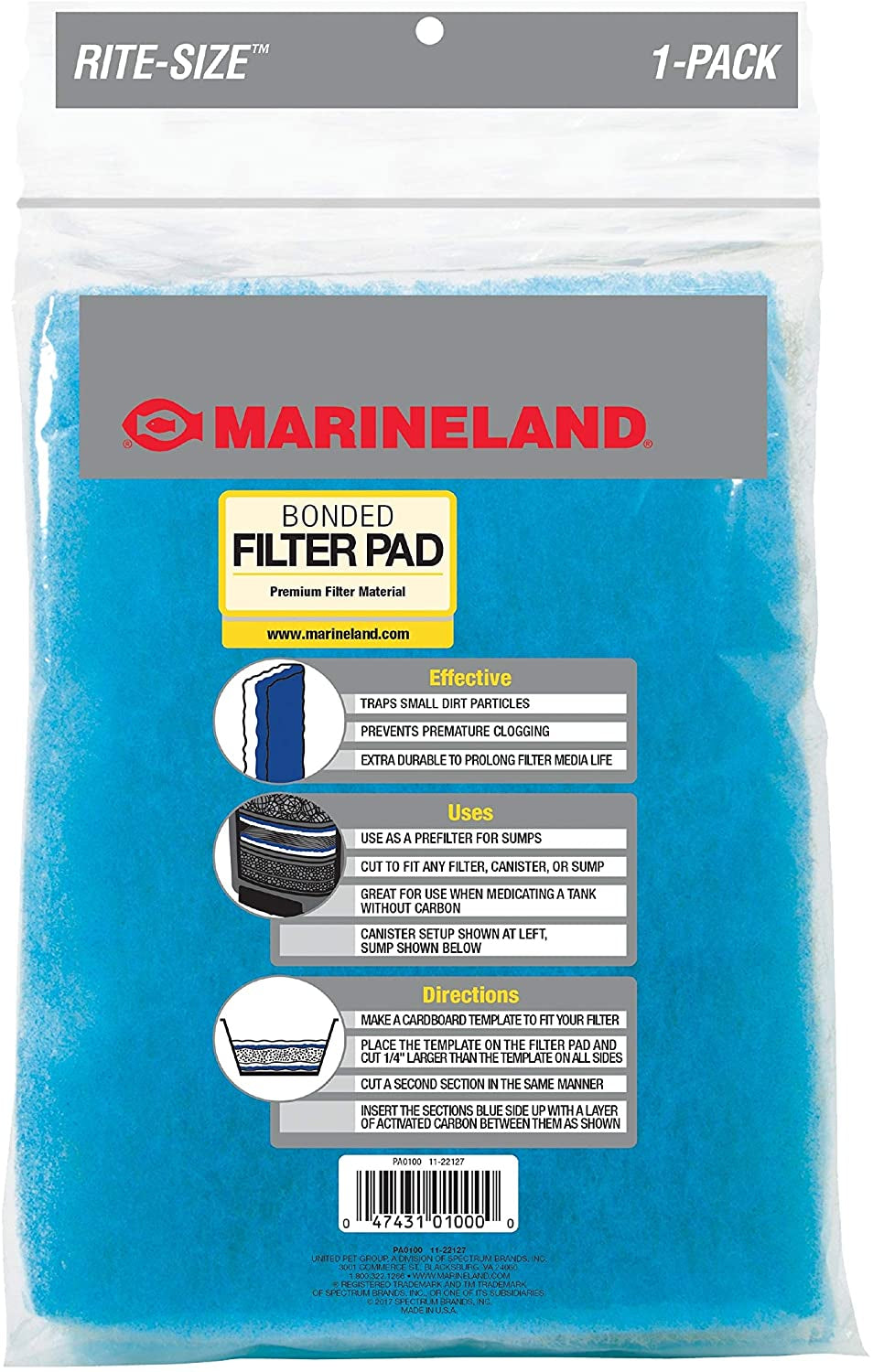 Marineland Rite-Size Bonded Filter Pad Aquariums For Beginners