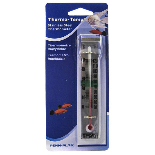Penn Plax Therma-Temp Stainless Steel Thermometer Aquariums For Beginners