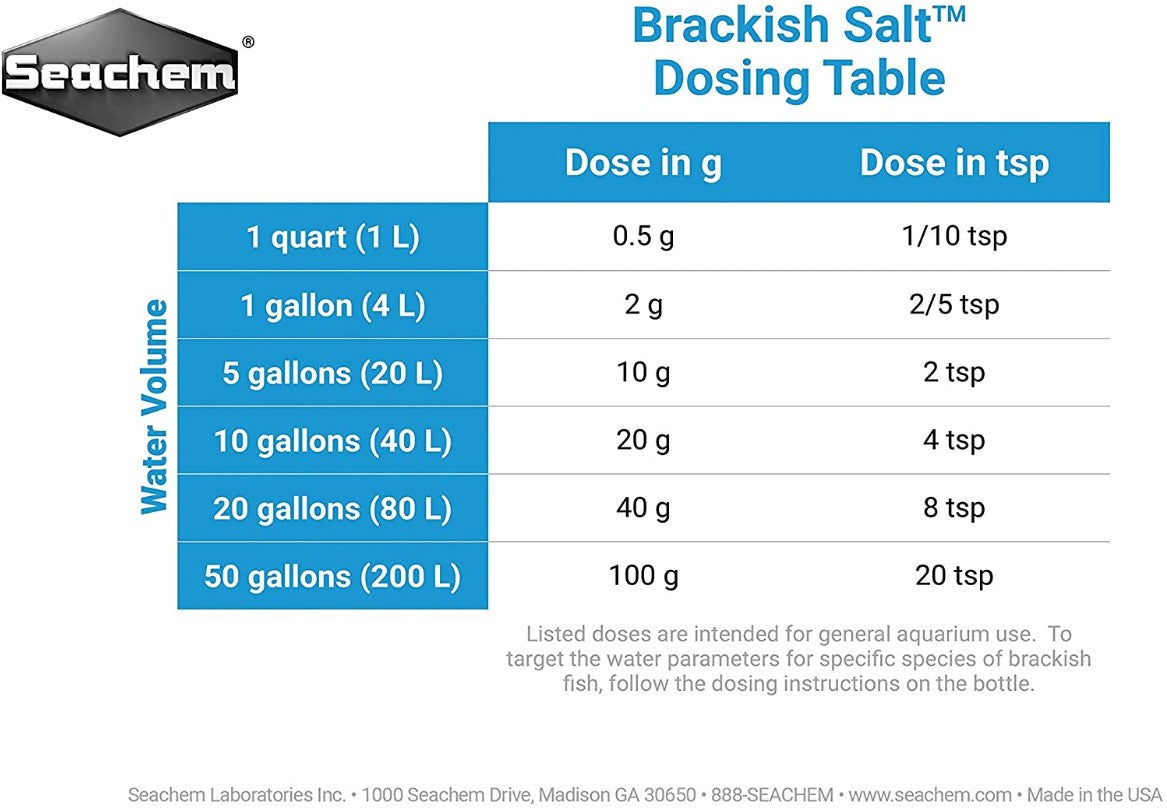 Seachem Brackish Salt for Aquariums Aquariums For Beginners