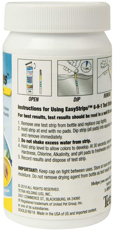 Tetra EasyStrips 6-in-1 Aquarium Test Strips Aquariums For Beginners