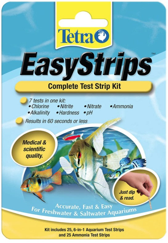 Tetra EasyStrips Aquarium Tests Ammonia and 6-in-1 Strips Aquariums For Beginners