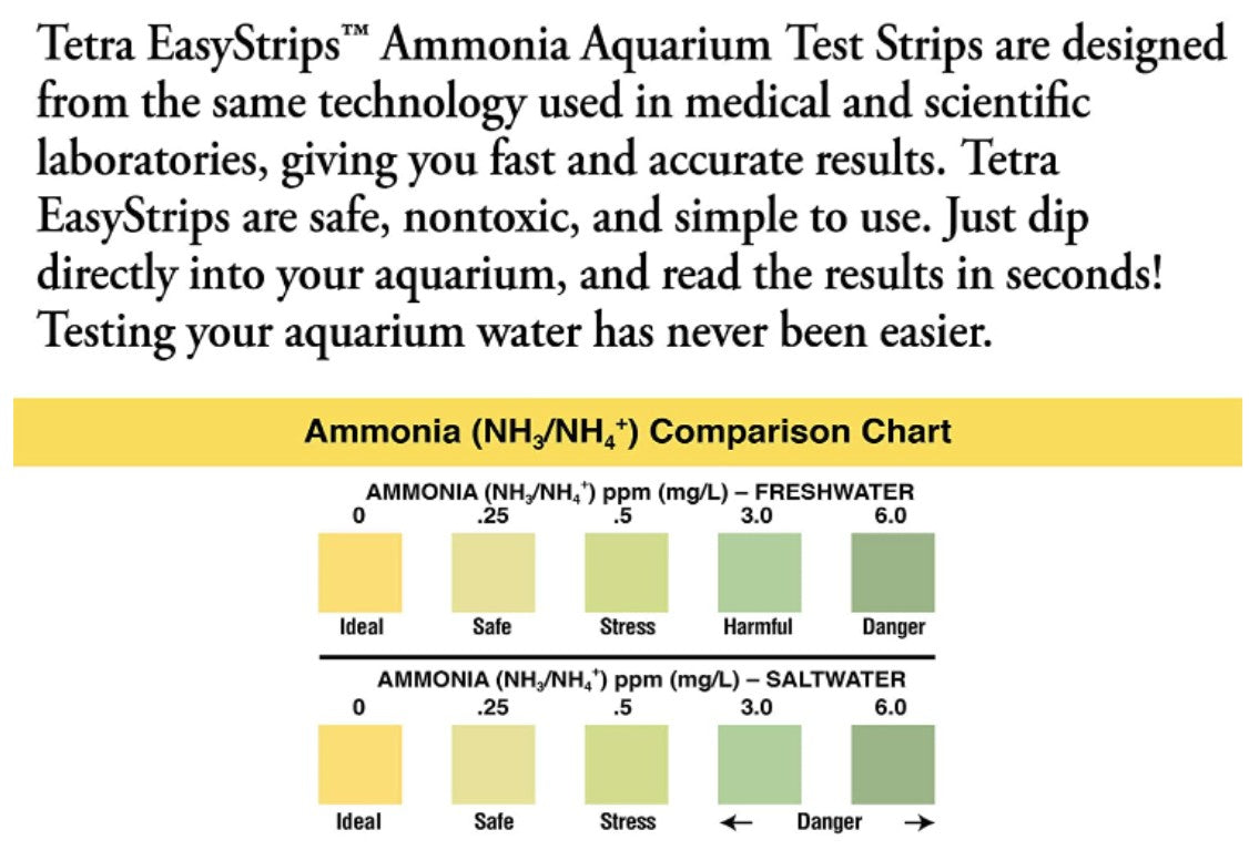 Tetra EasyStrips Aquarium Tests Ammonia and 6-in-1 Strips Aquariums For Beginners