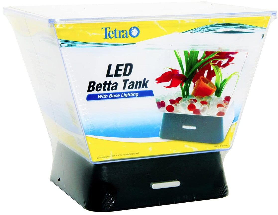 Tetra LED Betta Tank with Base Lighting 1 Gallon Aquariums For Beginners