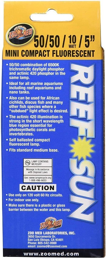 Zoo Med Reef Sun 50/50 Compact Fluorescent Bulb Aquariums For Beginners