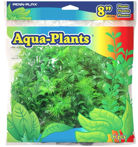 Penn Plax Plastic Plant Pack 8" Green